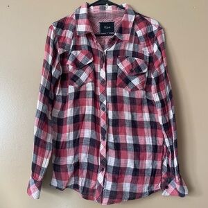 Rails Red and Black Plaid Button-Up Shirt size Medium